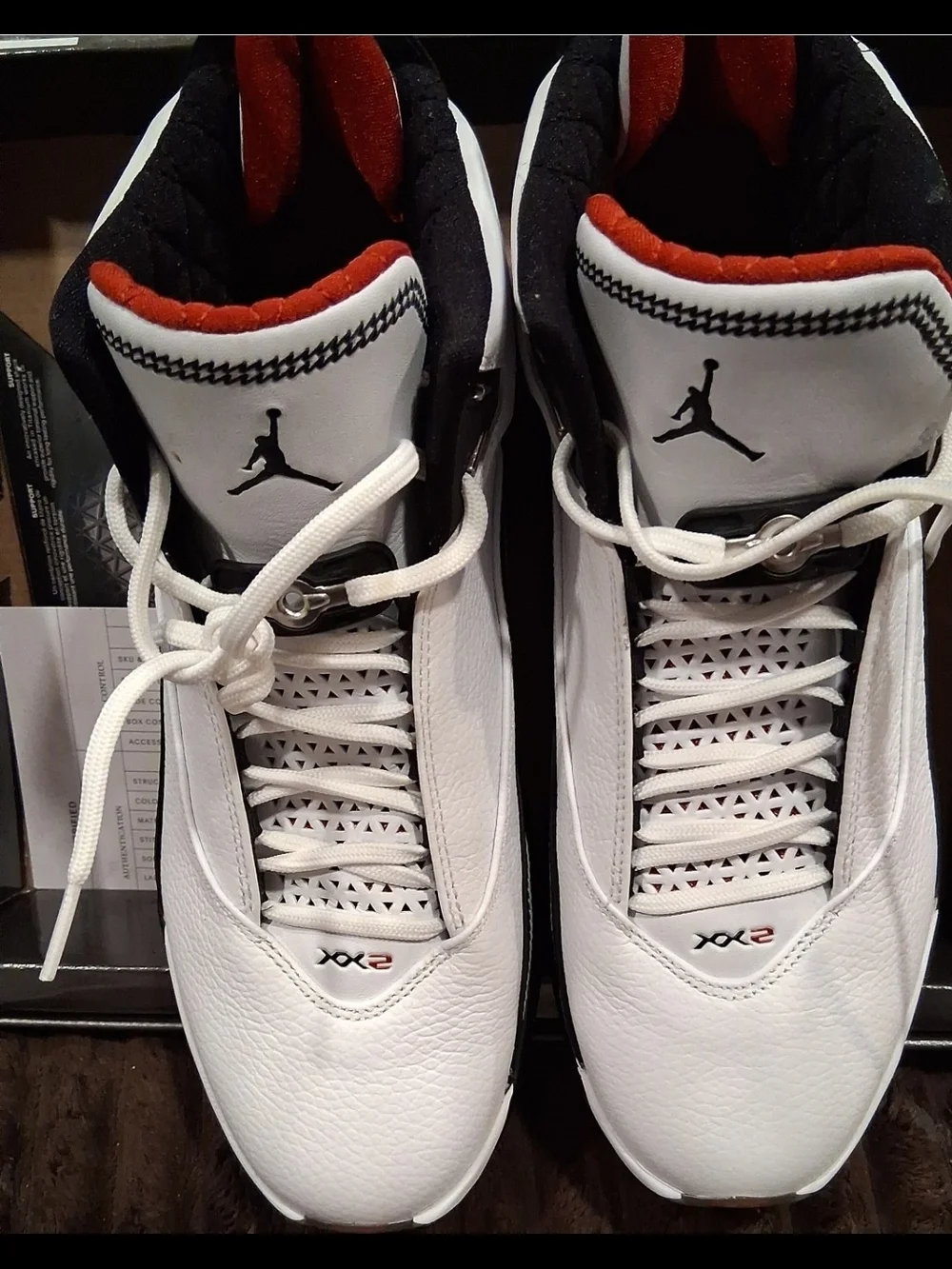 Air Jordan White/Red Jumpman Basketball Sneakers
